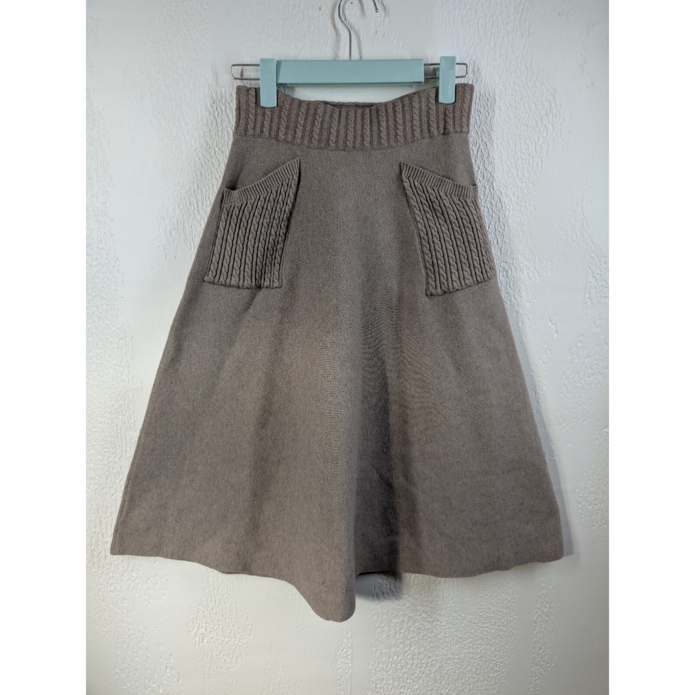 Lusio Dress Skirt Women's Size S Knitted Pockets Brown